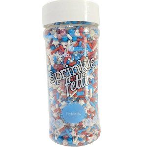 Brand New Patriotic Sprinkle Fetti Baking Sprinkles USA Theme Red White & Blue